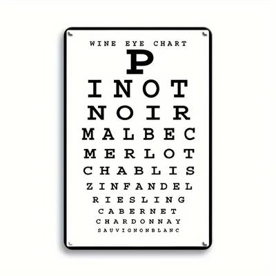 Weinliebhaber-Freude Wein-Augen-Diagramm Humorvolles Metallschild Perfekt für Hausbar Kellerdekoration Einzigartige Geschenkidee