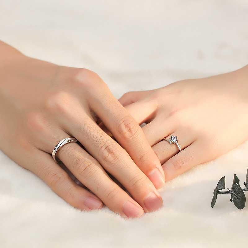 New Simple Couple Rings Classic Six-claw Men's and Women's Fashion Rings