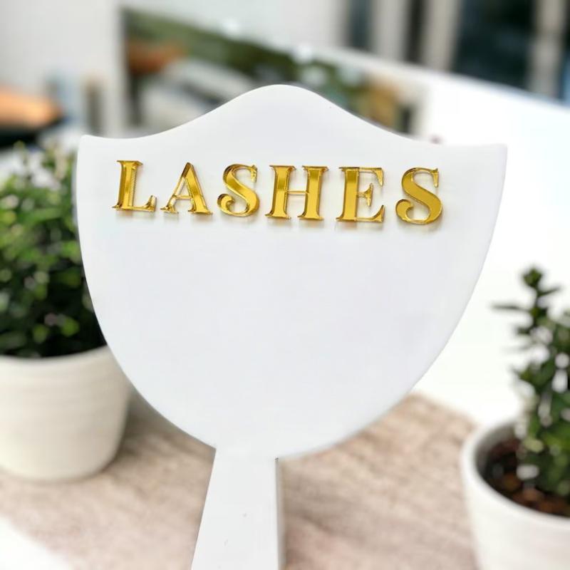 Eyelash Technician Photo Prop Acrylic Handheld Mirror Lash Beauty Cards For Social Media Lash Salon Lash Extension Displaytools