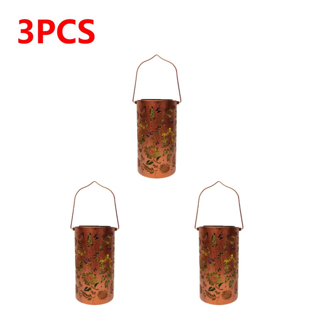 1/2X Outdoor Garden Solar Light Iron Art Hanging Light Hollow LED Landscape Light Garden Decoration Projection Light Waterproof