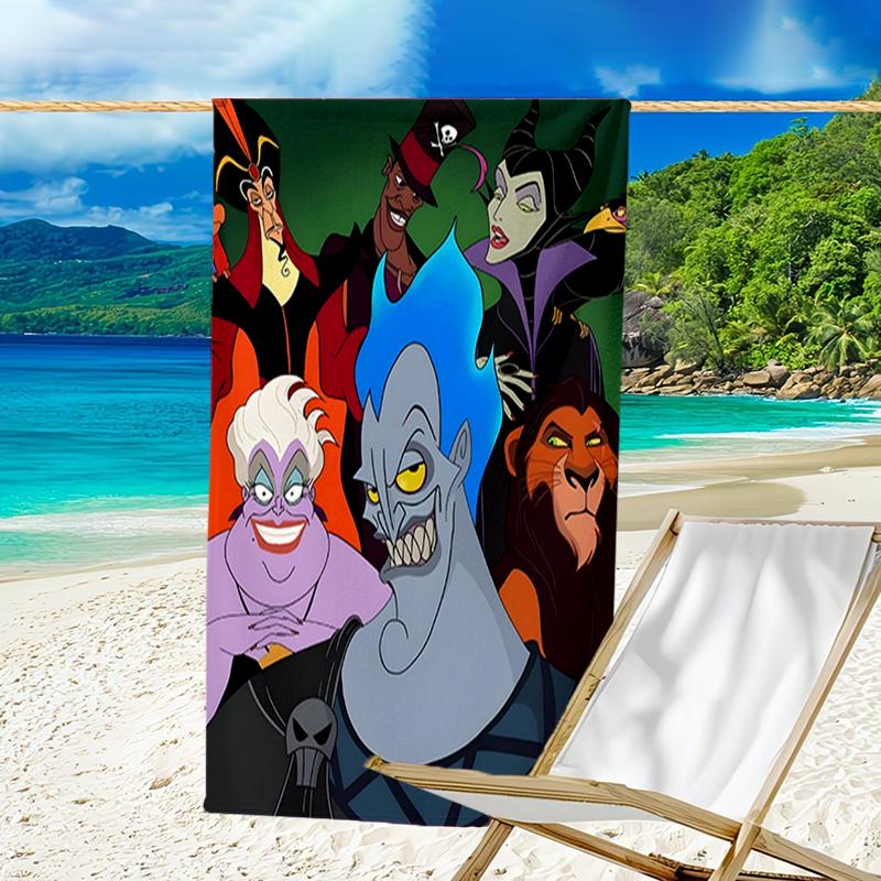 1pc Villains2 Beach Towel, Beach and Seaside Swimming Pool Equipment, Fashion Pattern, Rectangular, Travel Essentials