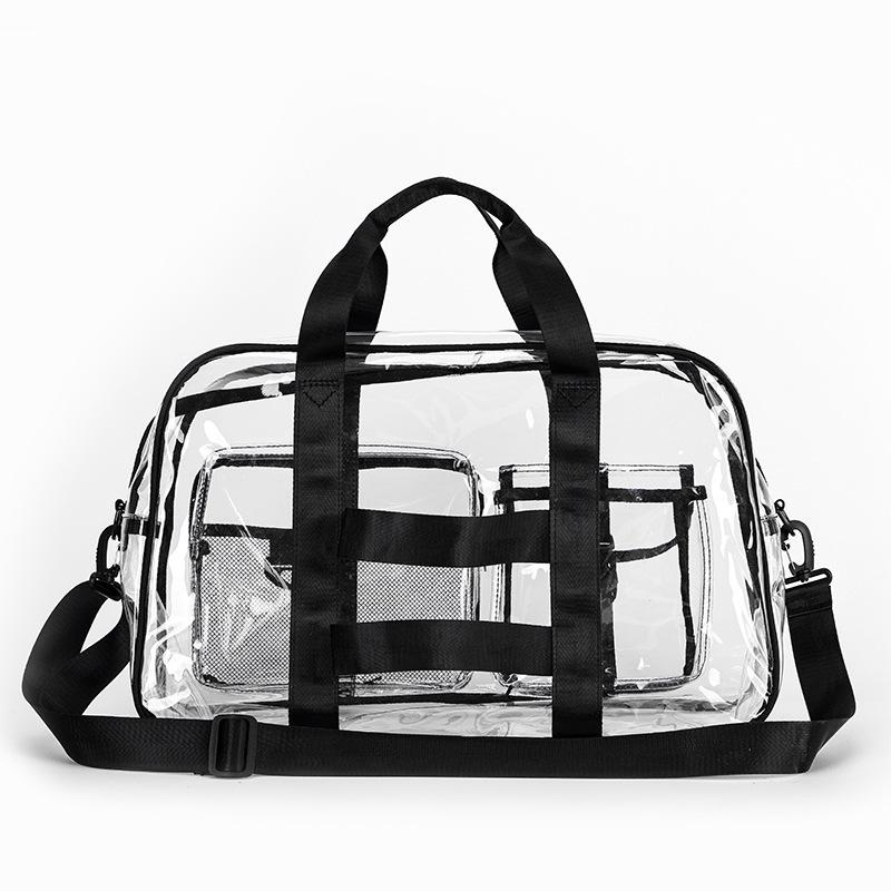 New Transparent PVC Swimming Storage Bag, Hand-held Contrasting Color Short Distance Travel Bag, Crossbody Large Capacity Fitness Bag