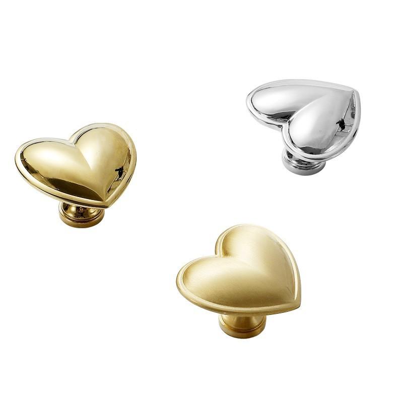 Creative Heart-shaped Handle, Modern Simplicity, Chrome Brushed, Drawer, Single Hole, High-end, Solid Wardrobe Handle