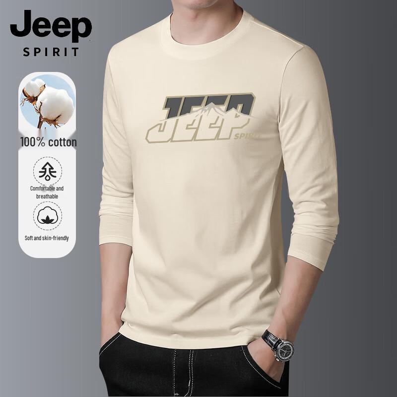 JEEP SPIRIT Men s Pure Cotton Long-Sleeve Casual T-Shirt 2XL
