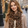 New High Quality Soft Leopard Print Scarf Thin Fabric Big Size Headband Neckscarf Trendy Voile Elegant Stoles Wrap Women Fashion