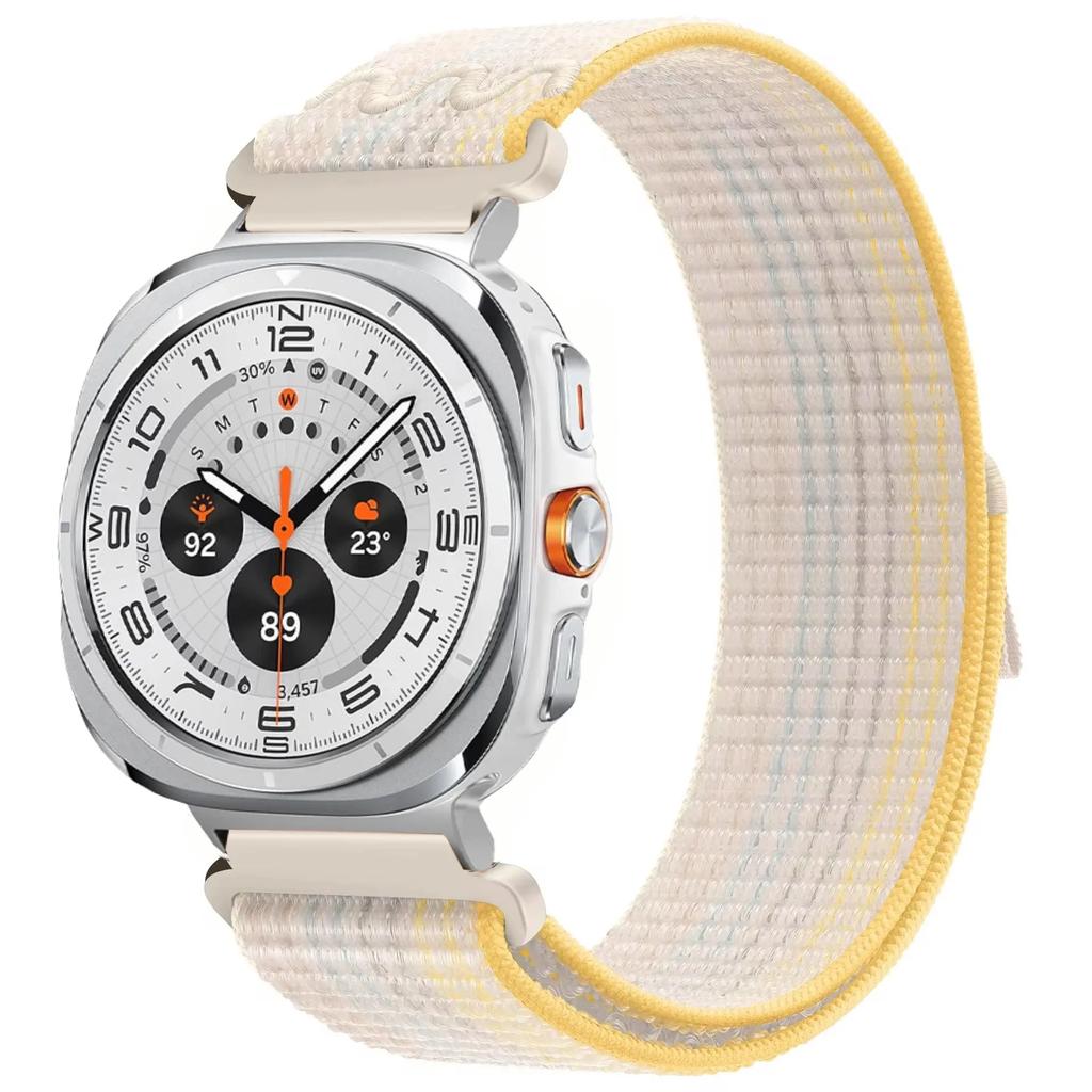 Geborduurd Nylon Bandje voor Samsung Galaxy Watch Ultra 47mm Armband Polsband Sport Ademend Riempje Galaxy Watch 8 Ultra 2026