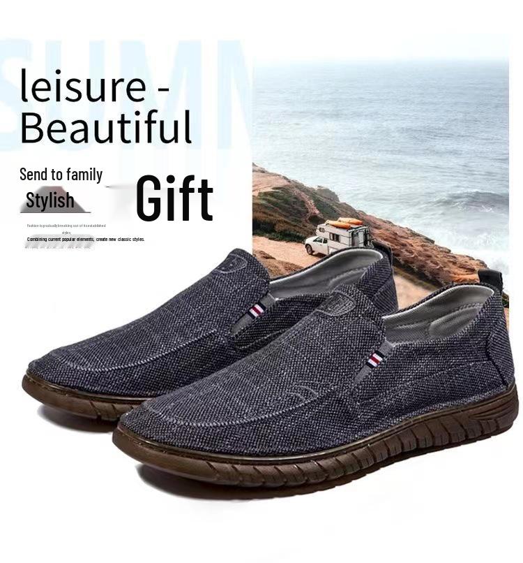 Men's Non-slip Breathable Canvas Shoes - Soft Beef Tendon Sole, Wear-resistant, Deodorant, Perfect for Driving and Work