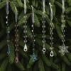 6pcs/set Transparent Acrylic Ice Pendants Sparkling Acrylic Christmas Tree Hanging Crystal Prisms Icicle Water Drop Ornament