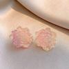 Resin Floral Stud Earrings Gradient Color Women Earrings Exquisite Flower Earrings  Girls