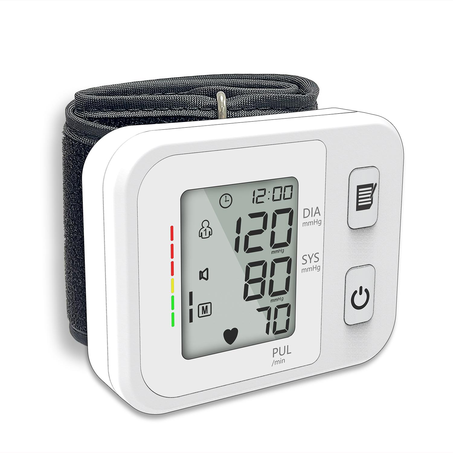 

Монитор артериального давления, точный автоматический цифровой прибор на запястье для домашнего использования с регулируемой манжетой, портативный футляр для 2 пользователей