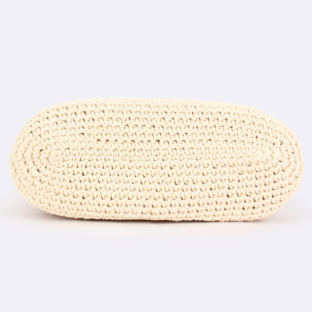 Summer Beige Cotton Knitted Shoulder Bag For Women Bohemian Hobo Crochet Beach Handbag Casual Designer Lady Clutch Purse