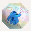 Disney Stitch Love Automatic Opening and Closing Umbrella - Suitable for All Occasion and Business Umbrella, Unisex Portable Tri-fold Small