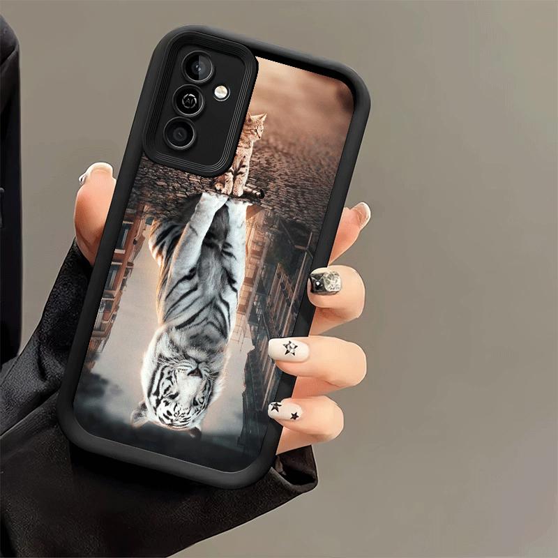 Etui na telefon do Samsung Galaxy A17 A16 A15 A14 A13 Kot Odblaskowy Tygrys Fajne A56 A36 A26 A55 A35 A25 A54 A34 A24 A53 A33 A23 A07 A0