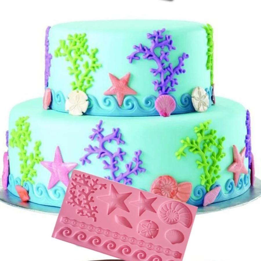 Large Size Sea Life Shell Shape Fondant Mold Silicone Mold Cake Mold DIY Cake Decorating Tools Bakeware Baking Molds