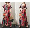 Summer Cotton and Linen Printed Loose and Simple Long Skirt for Women