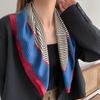 70 simulated silk scarf square scarf women's fashion letter printing small square scarf workplace decoration scarf scarf