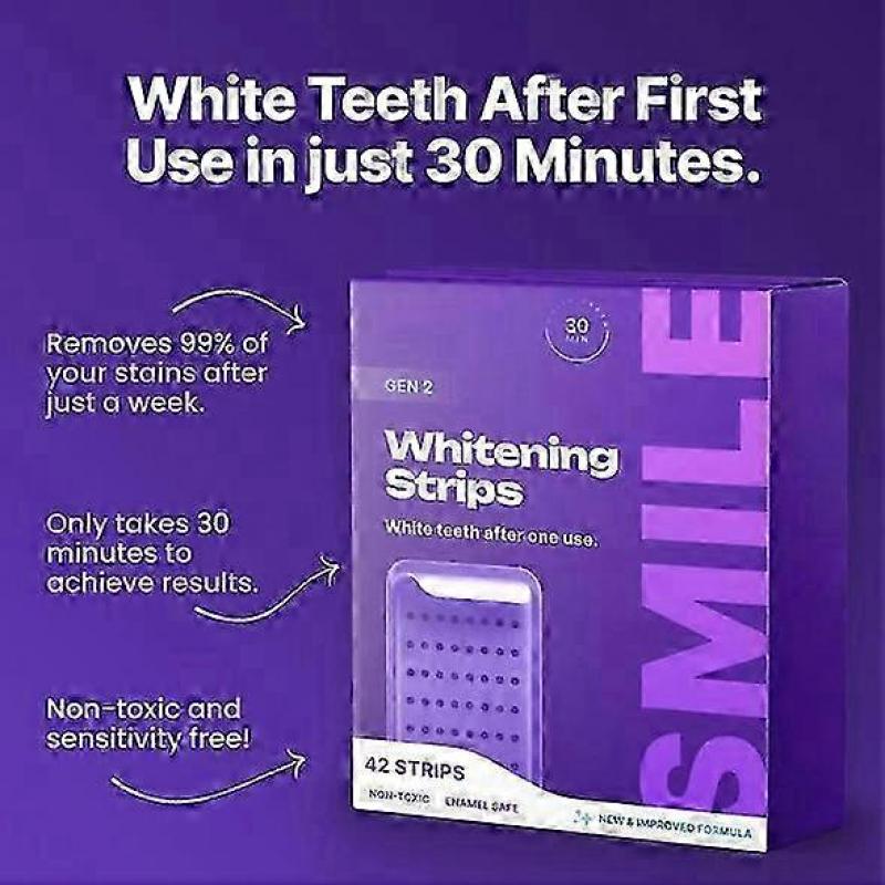 42 Strips Teeth Whitening Stripes Bleaching Stains Remove Natural Oral Whitening Supplies Tooth Stickers Remove Stains