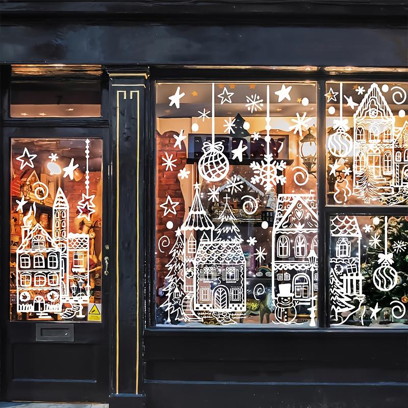 4pcs Snowflake Decals Window Decoration Large Christmas Window Clings Party Ornaments Double-Sided Xmas 20x30cm