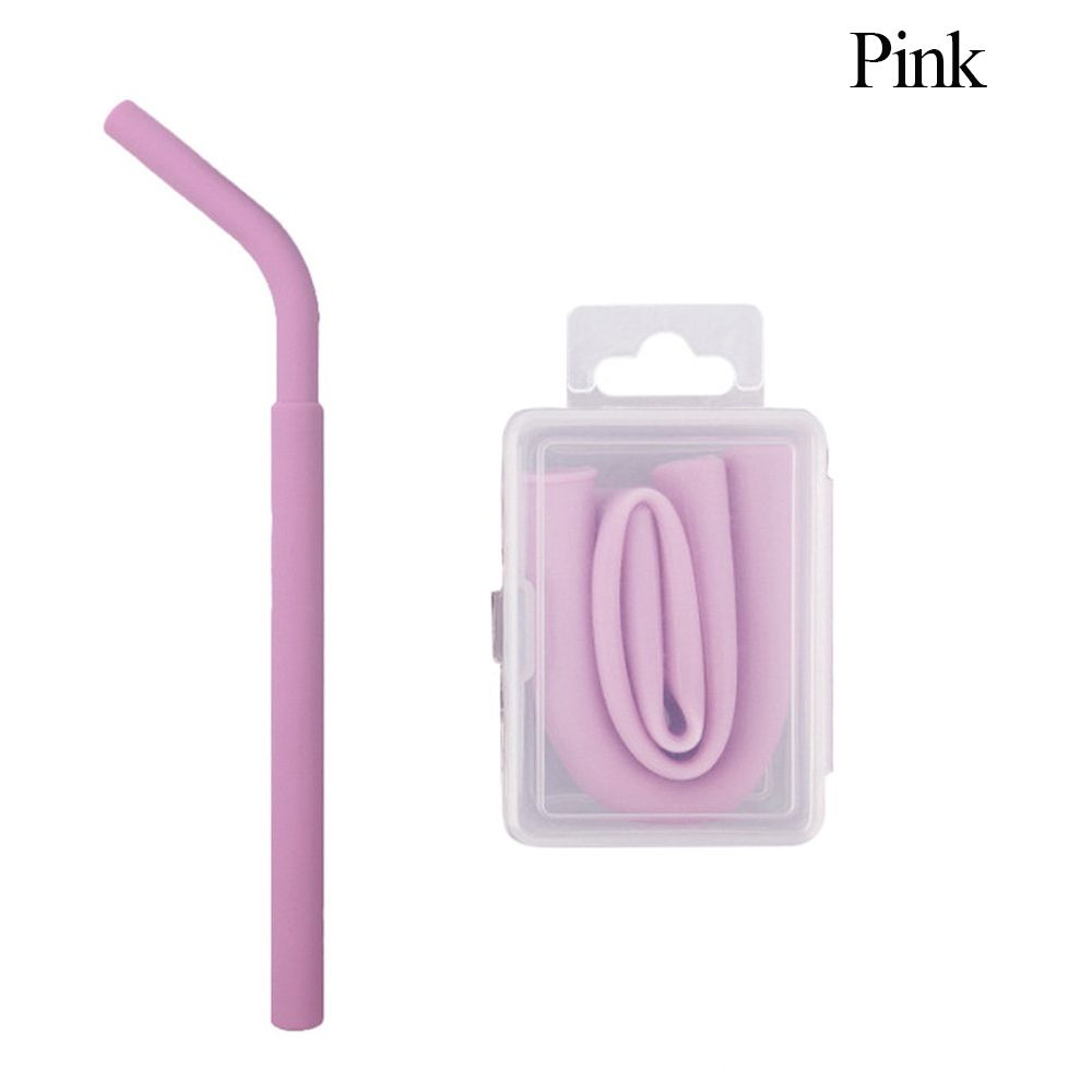 Reusable Drinkware Barware Cleaning Brush Silicone Straws Bar Accessories Foldable Drinking Straw