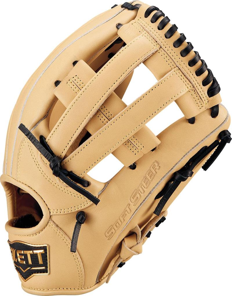 ZETT Soft Steer Baseball Pastel Brown X Black Size 6 Glove, All-Around, Left-Handed Throw, (3219), (BRGB35540F)