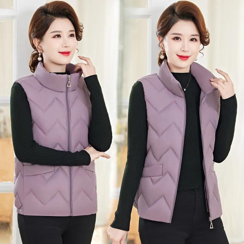 

New down cotton clothes women s light short loose thickened large size versatile vest women s jacket 3XL [Suggested 80--110]