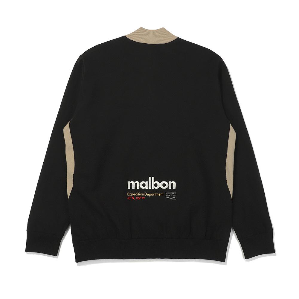 MALBON GOLF Bucket Point Lined Half-Zip Sweater Black (Man)