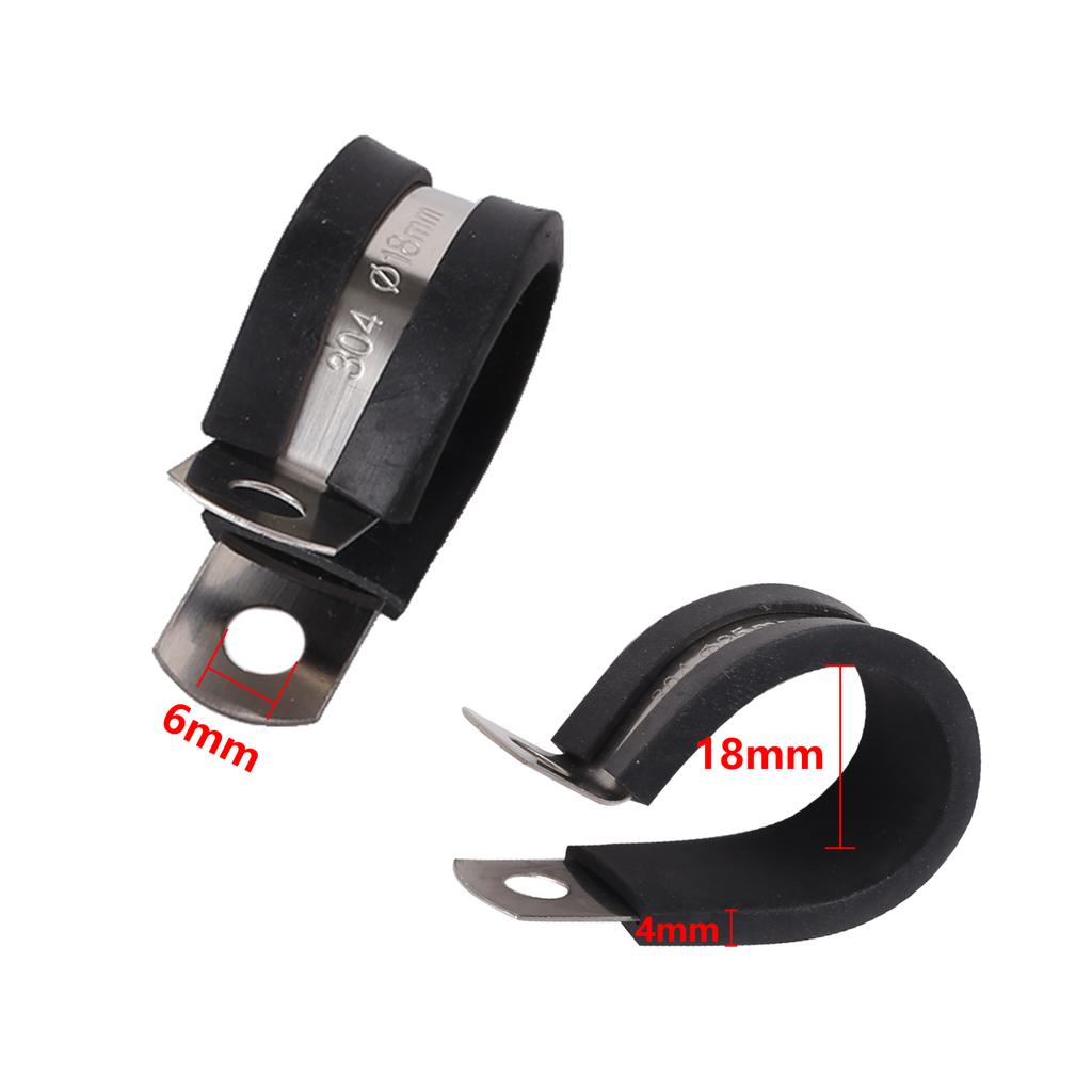 10Pcs Rubber Lined P Clips Wiring Hose Clamp Pipe Cable Mounting Fix Fasteners Hardware Electrical Fittings Water Pipe Bracket