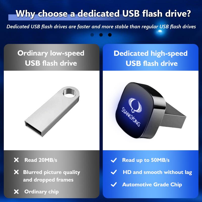 Clé USB pour Voiture 64 Go 32 Go 16 Go Clé Mémoire Clé USB Flash Cadeau Pour SsangYong Korando Rexton Kyron Rodius Tivoli Musso