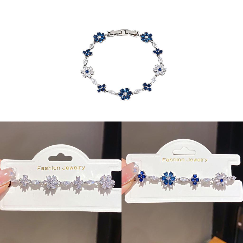 Floral Zircon Copper Ladies Bracelet With Elegant Design For Gift Giving