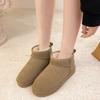Fashion New Snow Boot Style Short Mini Winter Sheepskin Boots Women Waterproof Natural Wool Ankle Boots Fur Lined Ankle Warm Flat Shoes