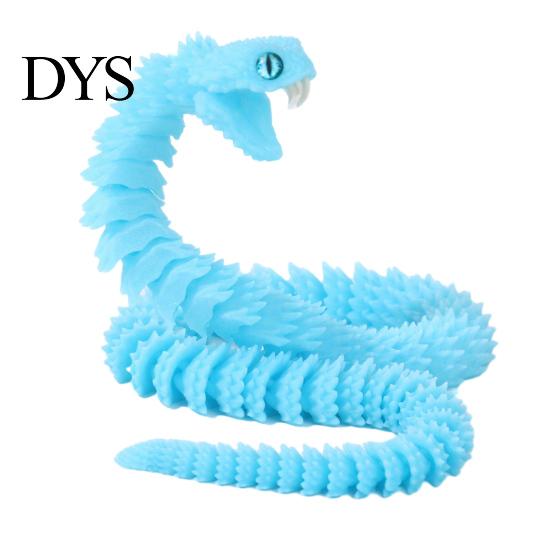 Imaginative Play Animals 3D Printed Snake Articulated Toy, Flexible Jointed Serpent Figurine, Realistic Animal Figurines Fidget Stress Reliever