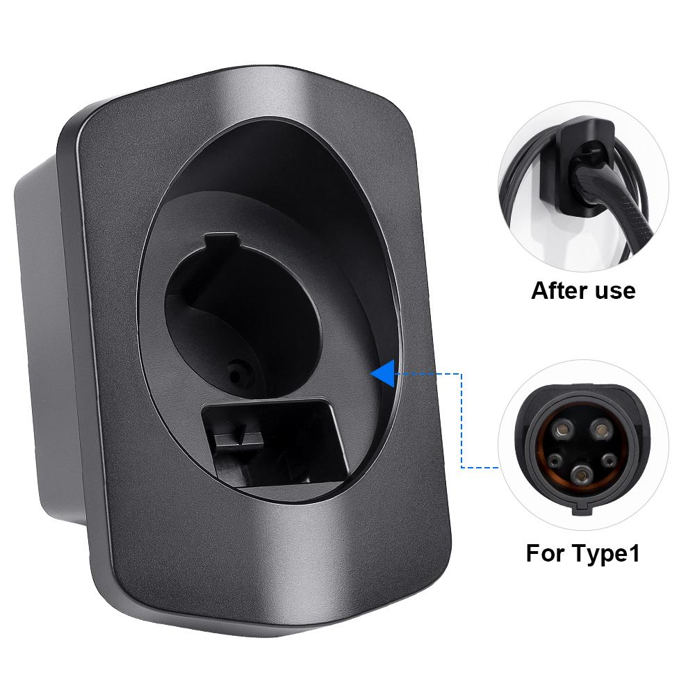 

EV Chargers Holder Type 2/Type 1 Connector Socket Plug Extra Protection Wallbox Charging Cable EV Charging Accessories Type 1 Black