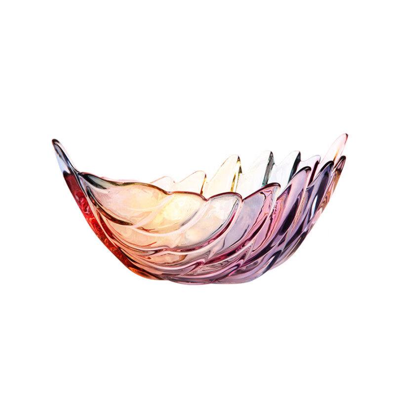 Flavinmci Crystal Glass Leaf Fruit Bowl
