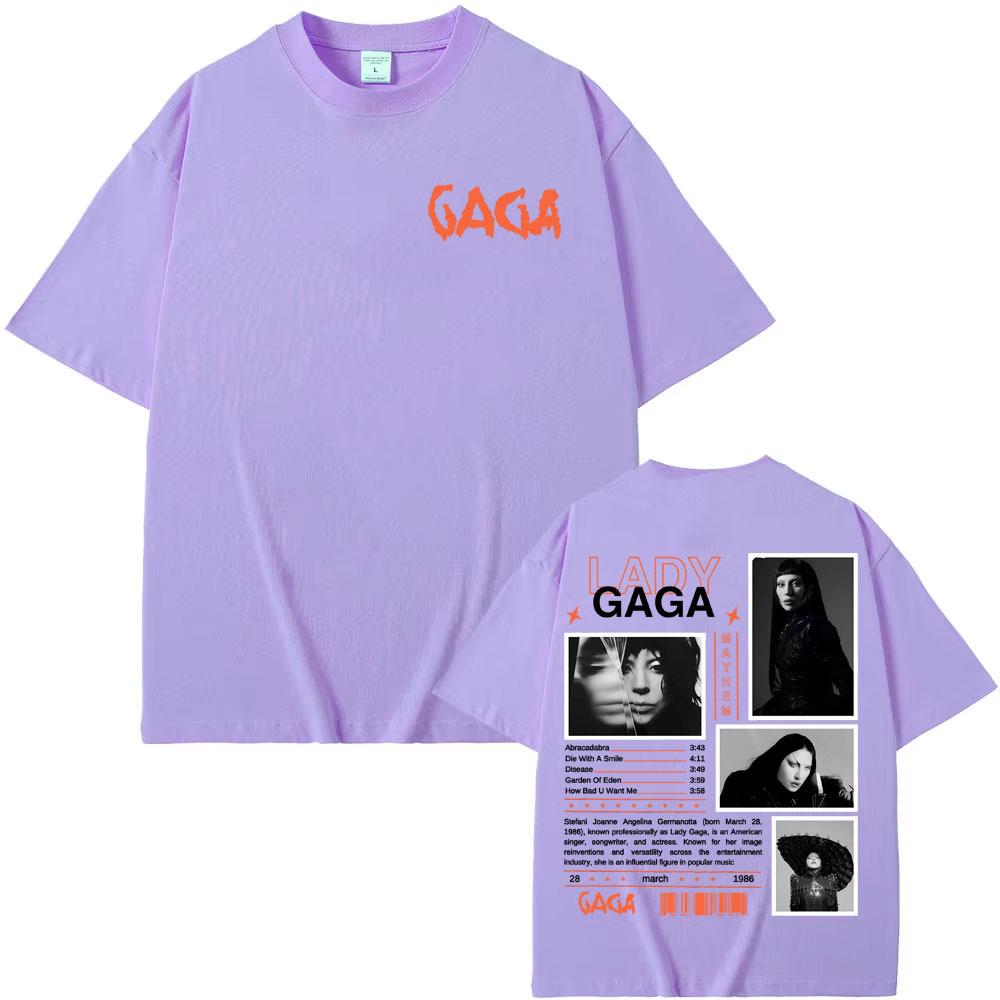 Pop Diva Lady Gaga Mayhem Album 2025 Tour Tshirts Unisex Women Fashion Aesthetic Hip Hop T Shirts High Quality 100 Cotton Tshirt