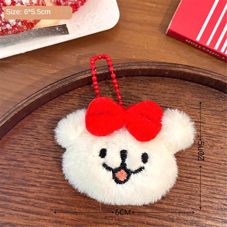 

2 шт. Милый мультяшный плюшевый кулон в виде щенка, Девичье сердечко, Красный бант, Собачья брошь, Универсальный кулон для украшения сумки