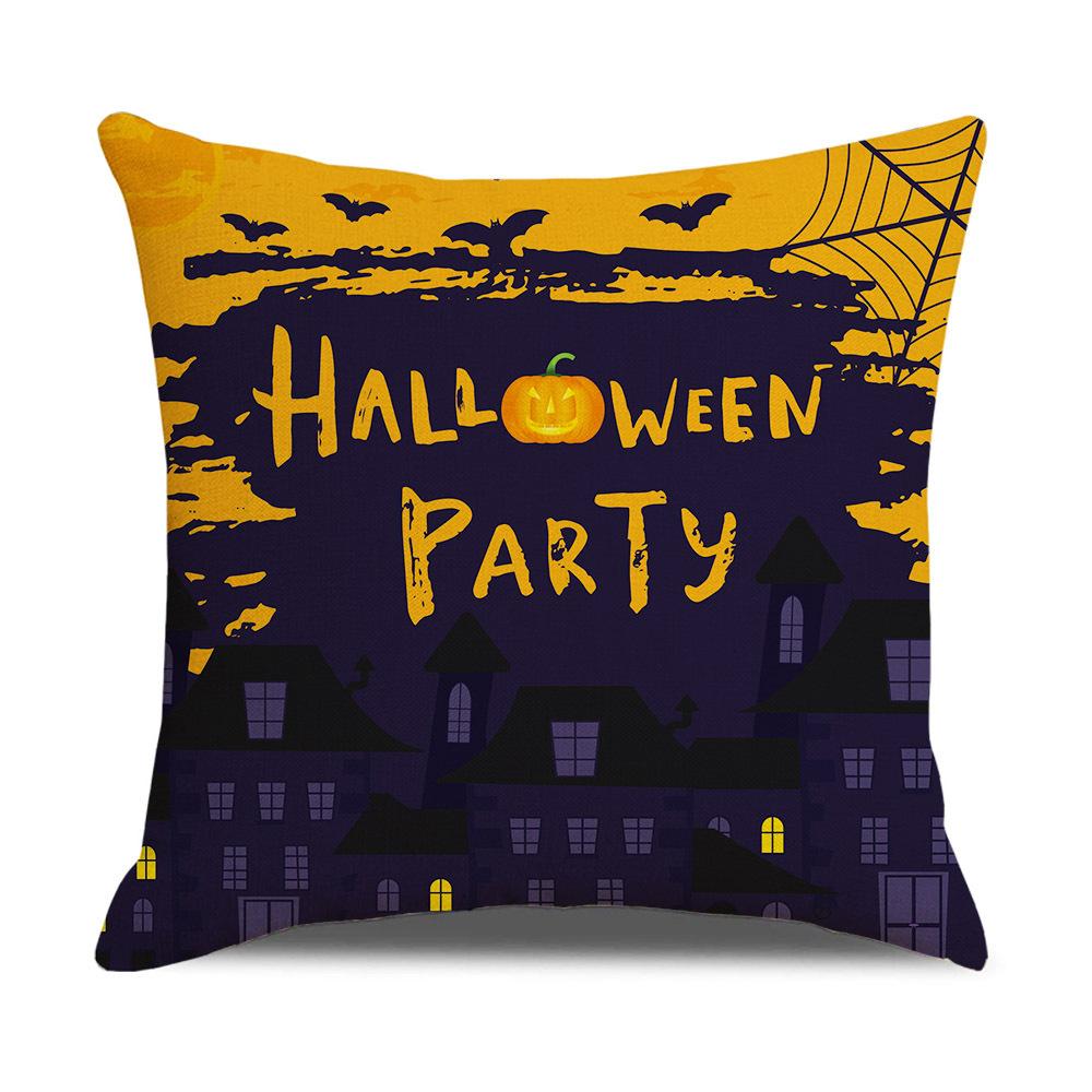 Cartoon Printed Pumpkin Head Halloween Pillowcase Cushion Home Sofa Cover Combination