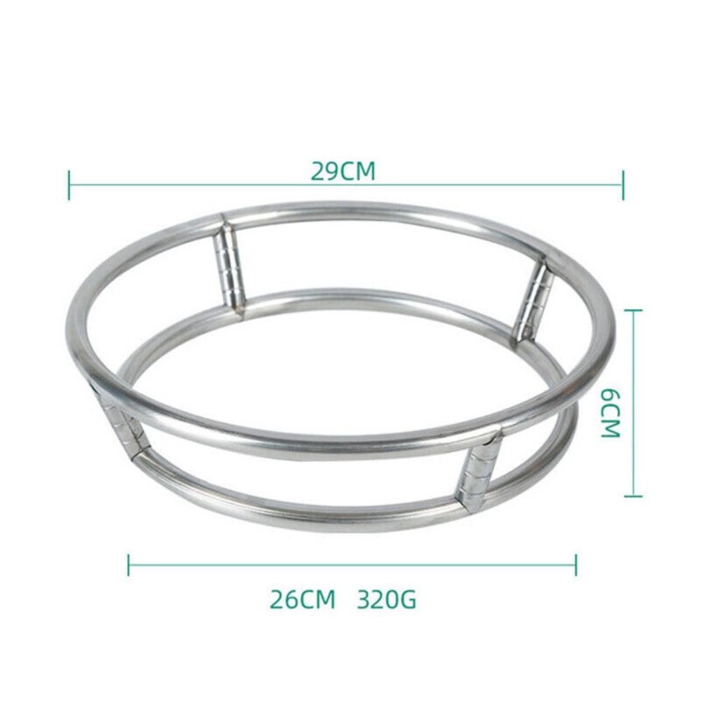 

Округлая полка для хранения кастрюль, новая яркая кухонная полка для котла из нержавеющей стали, двухслойная, против ожогов 29CM
