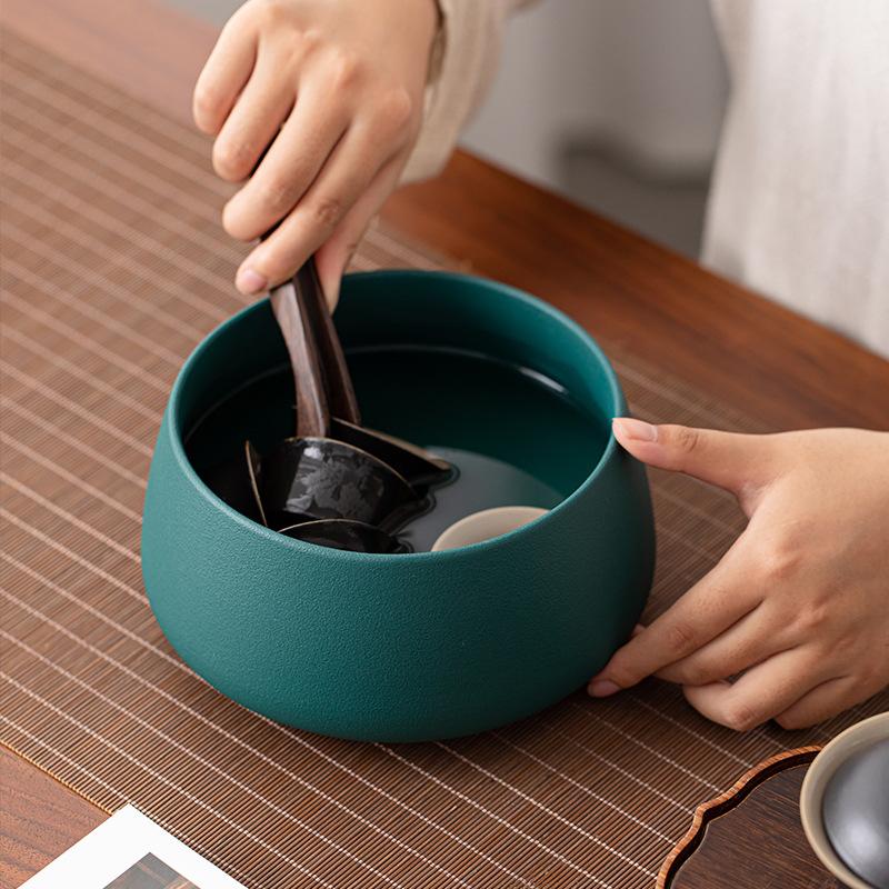 

Грубая керамика для мытья чая, большой резервуар для чайной заварки, керамический бытовой таз для мытья чашек, поднос для сухого заваривания, чайный столик для Кунг-фу