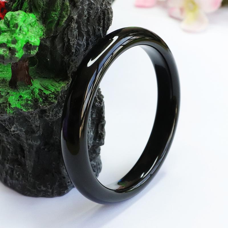 Black Agate Bracelet Chalcedony Positive Circle Ornament Crystal Jewelry Factory Live Delivery S2110109