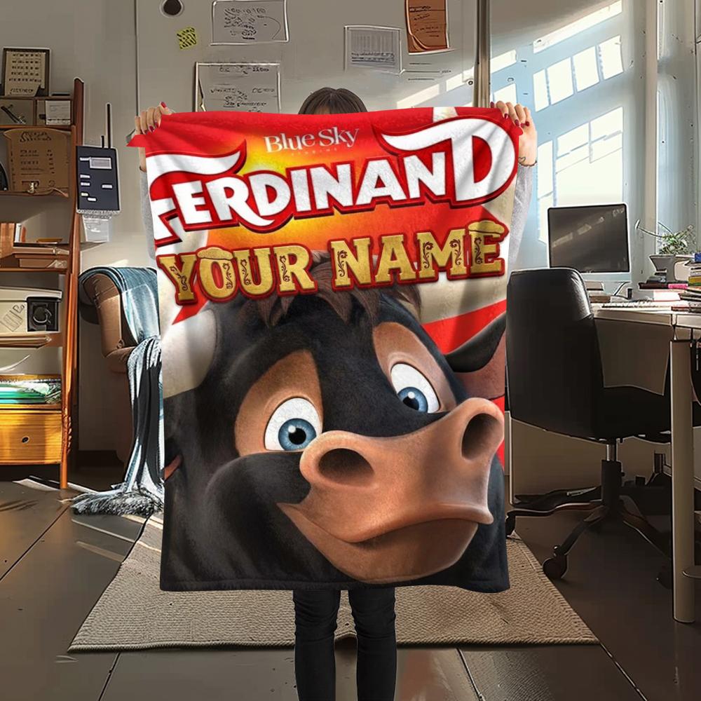 1 Stück Benutzerdefinierter Name Ferdinand Gemustert Flanell Decke Geeignet für Alle Jahreszeiten für Heimdekoration Wärme und Komfort Geschenke Feiertagsgeschenk