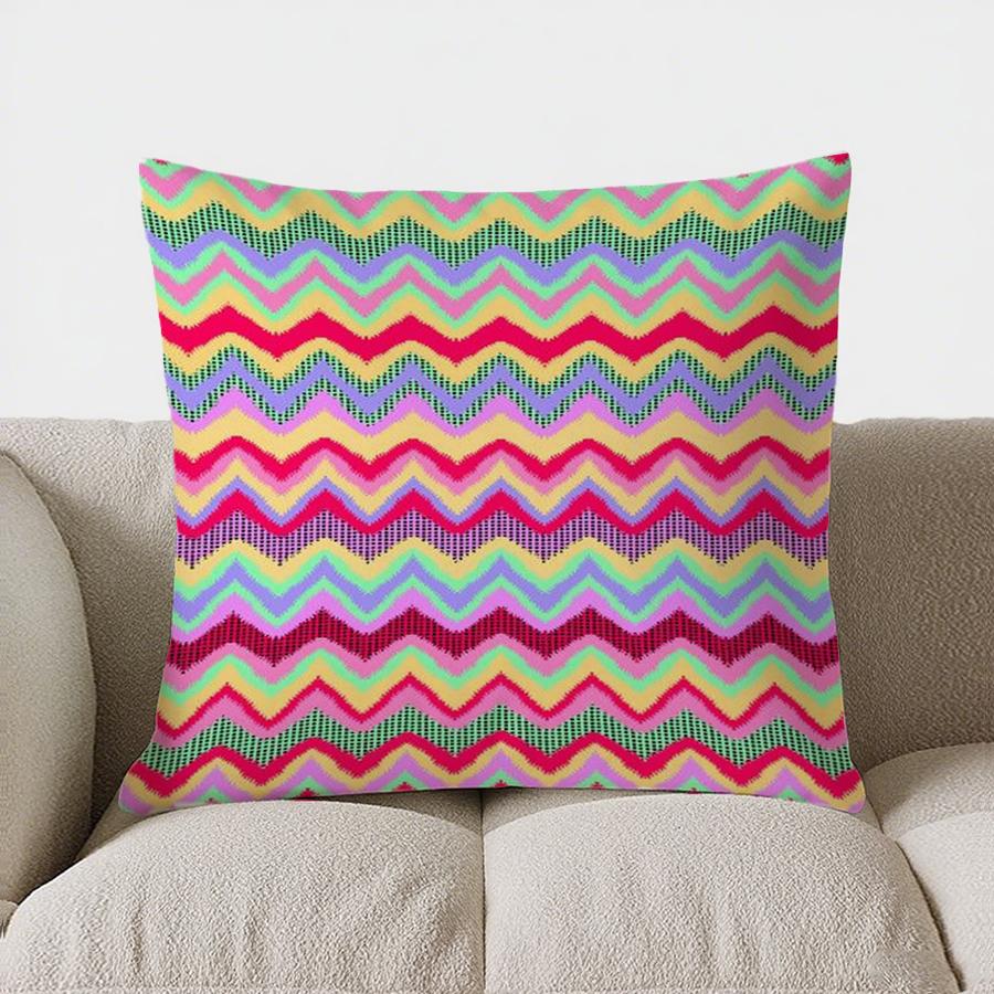 Home Decor Colorful Zigzag Pattern Pillow Pattern Cushion Cover Suitable for Sofa Bedroom Car Pillow Cover