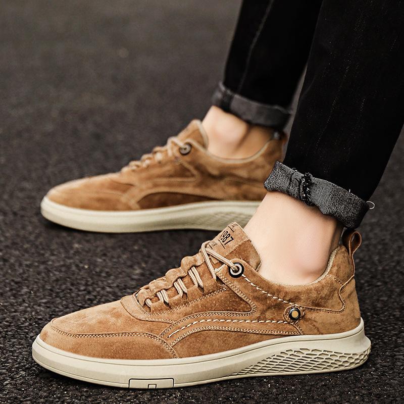 Autumn Popular Men's Shoes Youth Trend Casual Shoes Youth Korean Version Board Shoes Large Size Casual Leather Shoes One Piece 2025