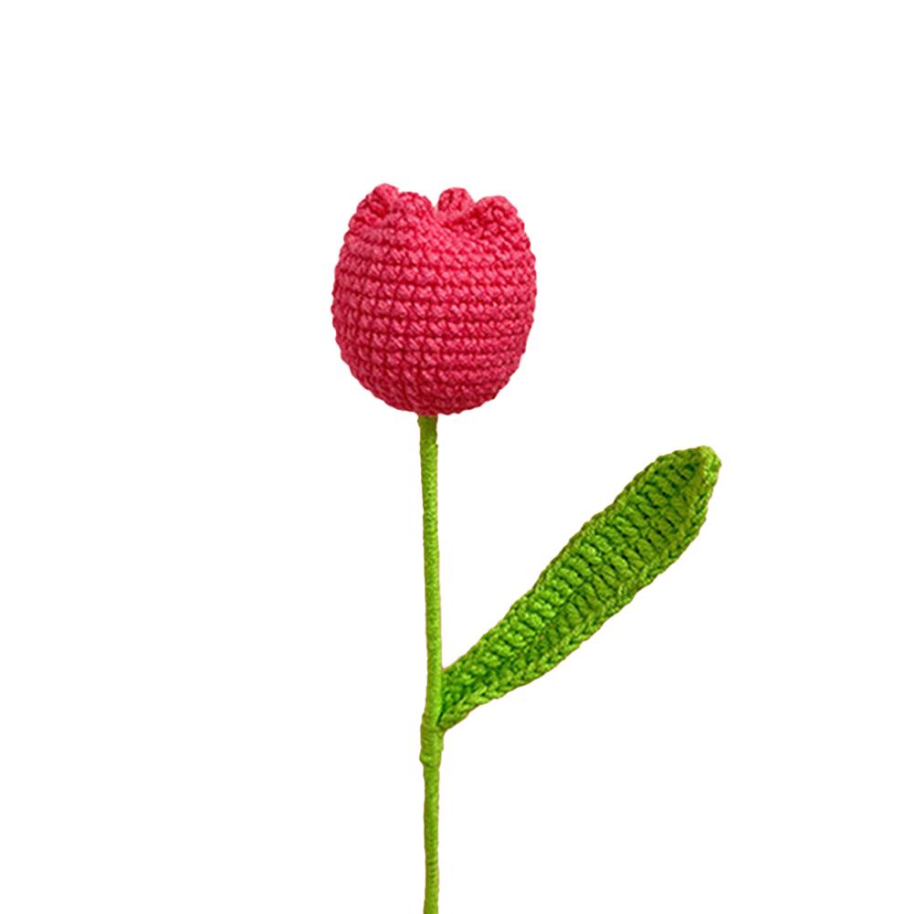 Handmade Yarn Tulip Bouquet Yarn Flowers Unique Home Decor Purple Handwoven Tulip Bouquet Handmade Craftsmanship