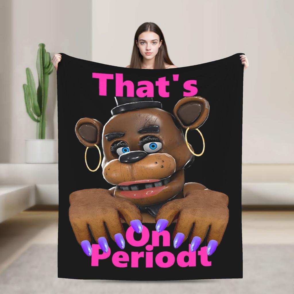 Halloween Five Nights Horror Game Blanket Flannel Print Portable Lightweight Thin Throw Blanket for Home Bedroom Quilt