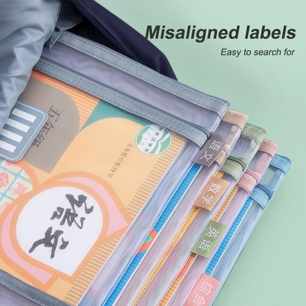 Stationery Storage Bag,Double-Layer Mesh Zipper Bag,Transparent Document Organiser,Large Capacity File Folders For Office