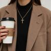Classical Retro Crucifix Pendant Stainless Steel Men's Jewelry Gold Plated Unisex Faith Necklace Pendant