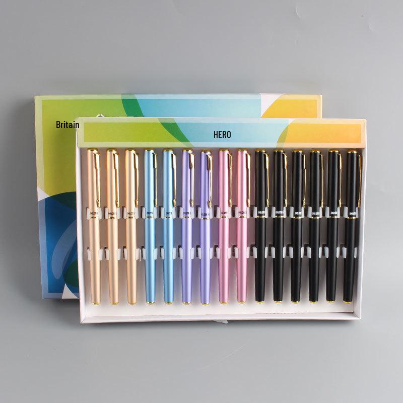Hero 266B Gold Iridium Nib Fountain Pen 0.5MM - Colorful Student Exam Office Pen