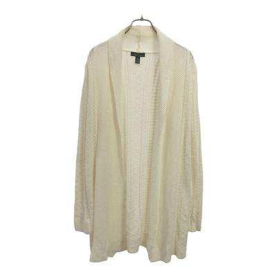 LAURENJEANSCO.RALPH LAUREN Long Sleeve Cotton Knit Cardigan S White Women Used
