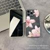 Pink English Flower Applies To iPhone15 Mobile Phone Case 14PROMAX All-inclusive 13/11 Anti-drop 16/15 Protective Case 17