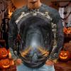 Men's Halloween Print Round Neck Long Sleeve T-Shirt